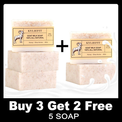 Organic Goat Milk Soap Bar, Natural, Whitening, Cleaning, Whiten, Nourishing, With Honey, Shea Butter, Milk, For All Skin Types