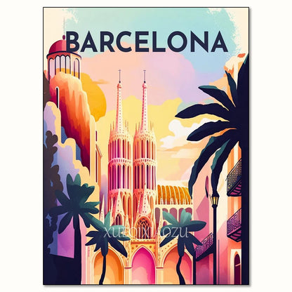 Urban Architecture Diamond Painting Kit Morocco Spain Street View DIY Full Round Mosaic Embroidery Home Decoration for Beginners