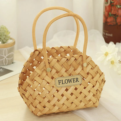 Girl Basket Wicker Baskets Wicker Or Bamboo Baskets Cachepot For Flowers Bamboo Basket Decorative Flower Baskets Decorative