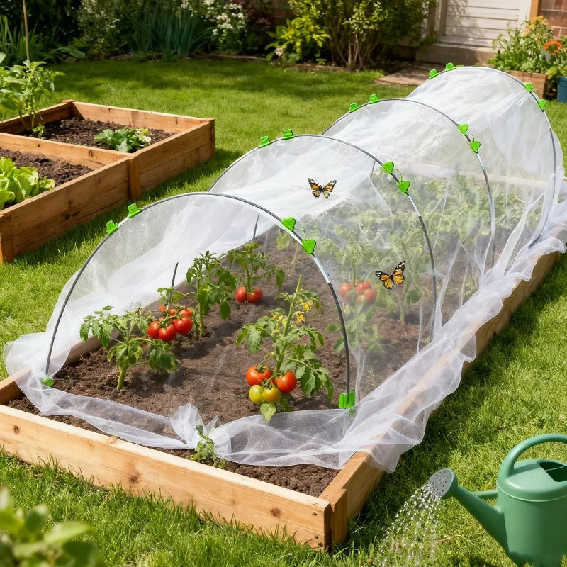 Garden Hoops Kits for Netting Tunnel Garden Hoops Greenhouse Frame Flexible Tunnel Arch Crop Protection Hoops for Raised Beds