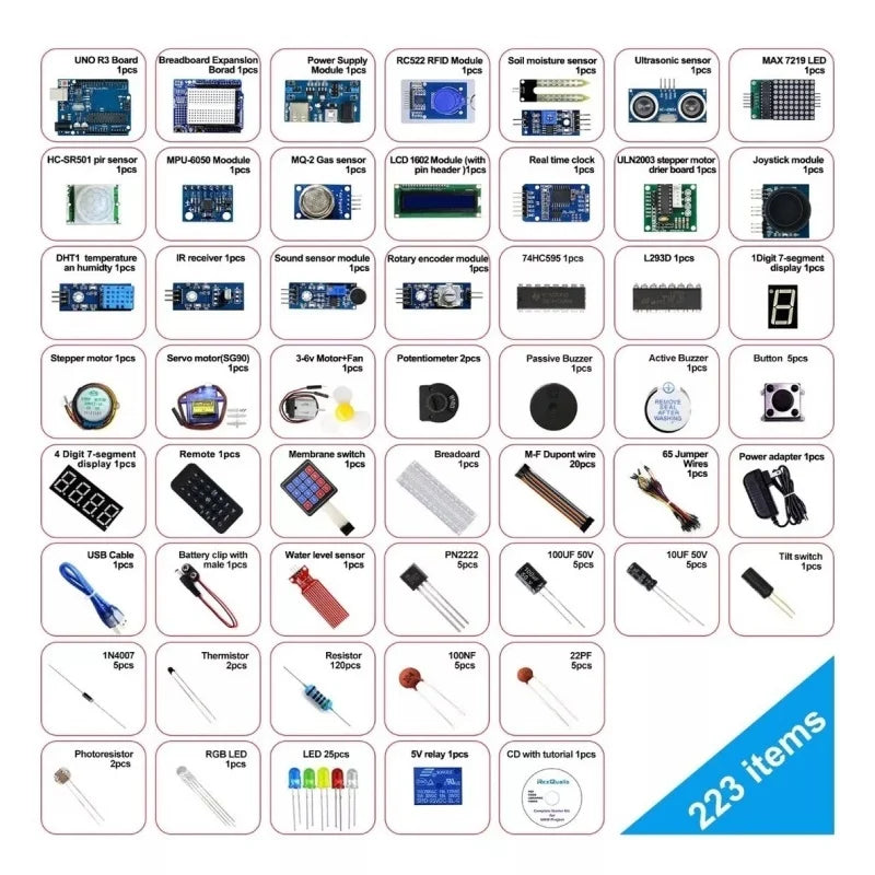 Full Version Starter Learning Kit for Arduino Programming Project DIY Electronics Laboratory Smart Beginner Kit for Arduino IDE