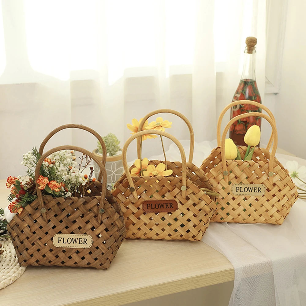 Girl Basket Wicker Baskets Wicker Or Bamboo Baskets Cachepot For Flowers Bamboo Basket Decorative Flower Baskets Decorative
