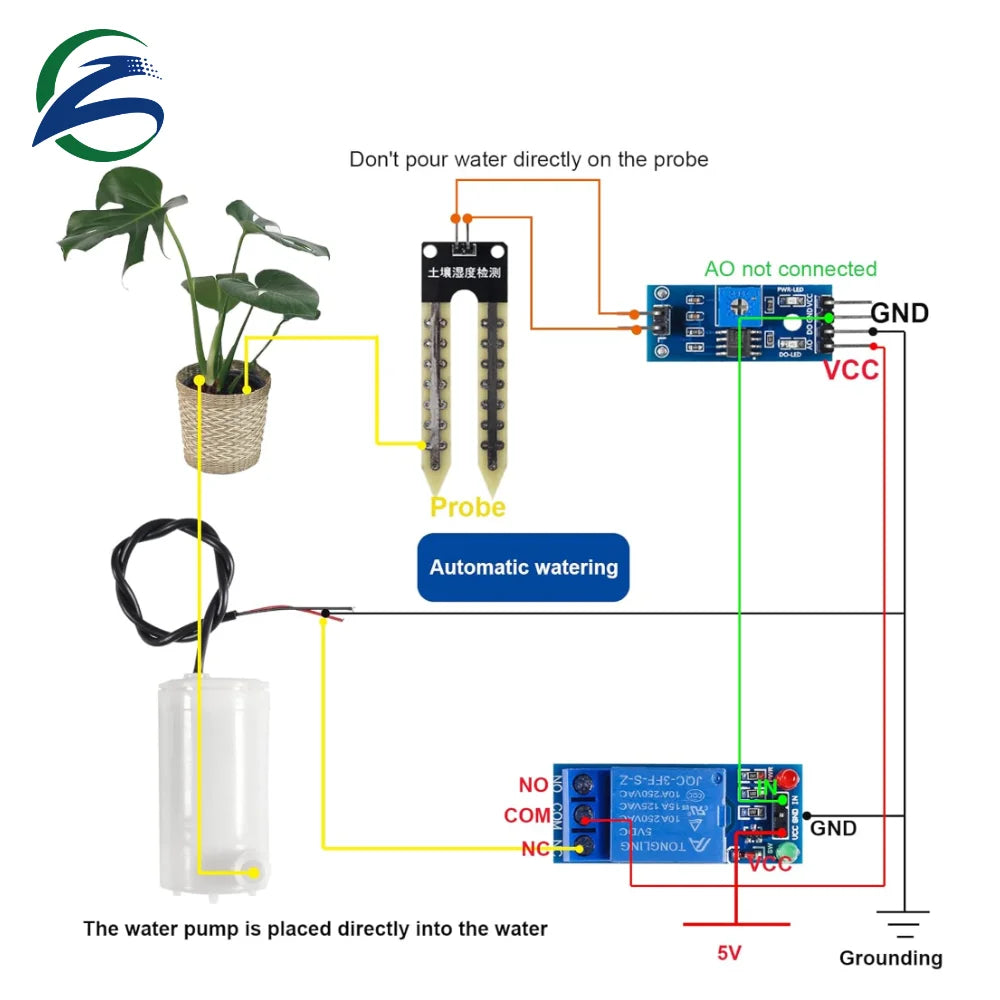 DIY Electronic Watering Kit Automatic Irrigation DIY Kit Self Watering System Module Soil Sensor Pump