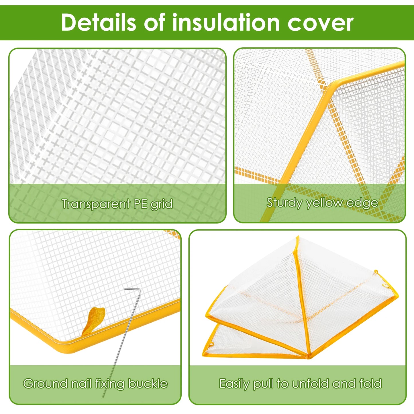 Greenhouse Cover Foldable Garden Vegetable Flower Insect-Proof Bird Portable Winter Warm Anti-uv Windproof Planting Greenhouse