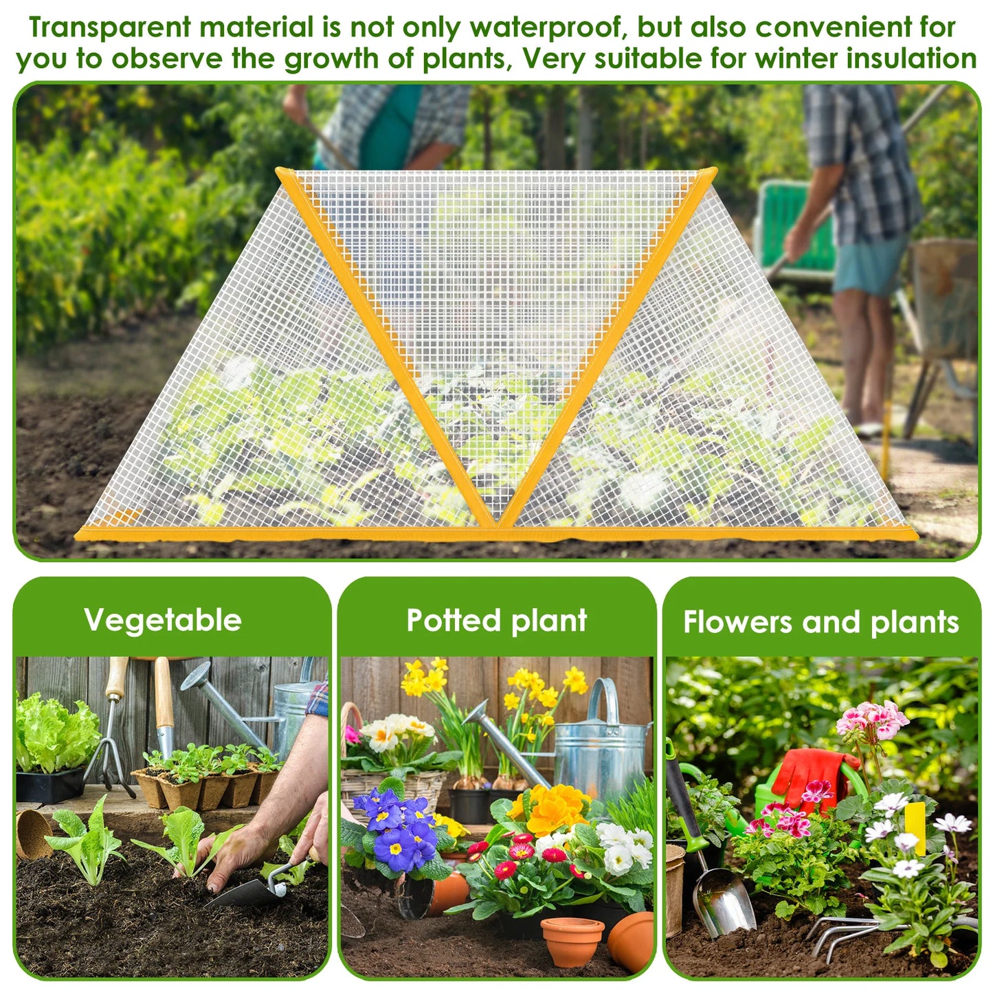 Greenhouse Cover Foldable Garden Vegetable Flower Insect-Proof Bird Portable Winter Warm Anti-uv Windproof Planting Greenhouse
