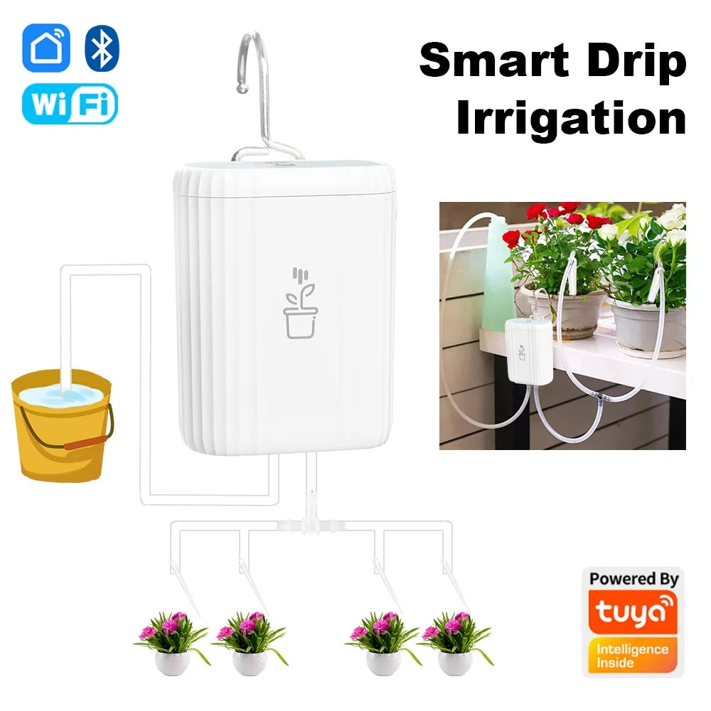 Tuya WIFI Intelligent Drip Irrigation Automatic Watering Pump System Kits Flowers Plants Home Sprinkler Drip For Garden Tools