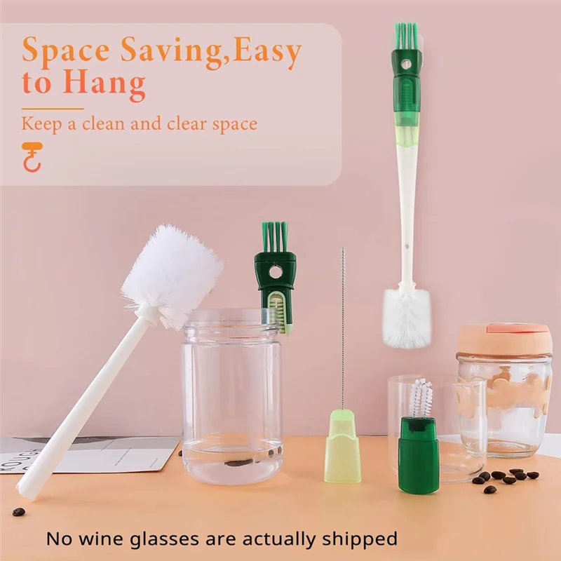 5 In 1 Water Bottle Brushes For Cleaning, Easily Cleans The Cup Mouth, Lid, Bottom, And Straw, Bottle Cleaning Toolsabkw