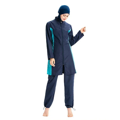 Burkini femme musulmane - ensemble 3 pièces ( haut, pantalon, hijab) nouveau style d'été 2025.