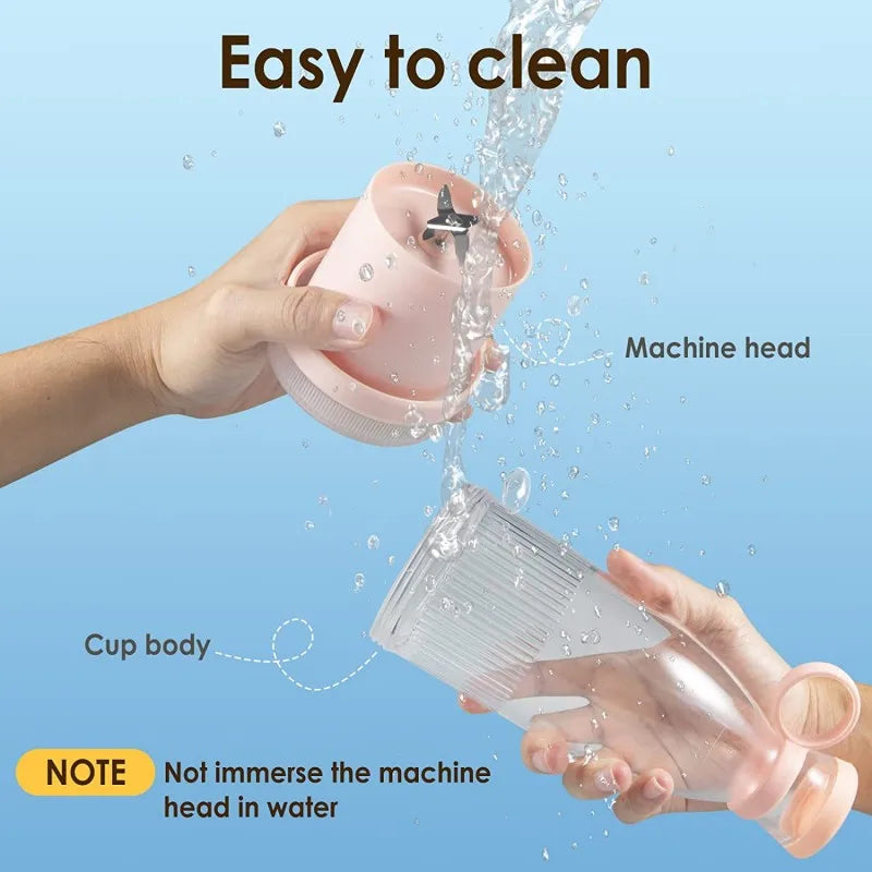 Rechargeable Mixers Fresh Fruit Juicers Blue/Pink Usb Portable Juicers Bottle Mini Fast Electric Portable Blender Smoothie