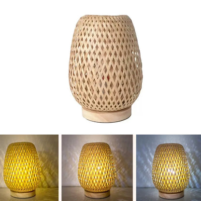 Bamboo Woven ProductsSimple Bedroom Study Table Lamp Bedside Table Lamp Bamboo art Warm Decoration Desktop Japanese Lamp