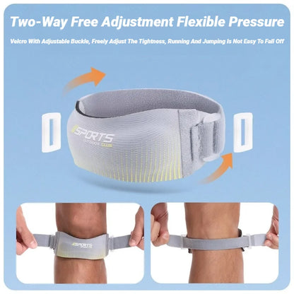 Adjustable Patella Stabilizer Brace For Knee Pain Relief Tendonitis & Arthritis Support Running Sports Gym Workouts Strap Jumper