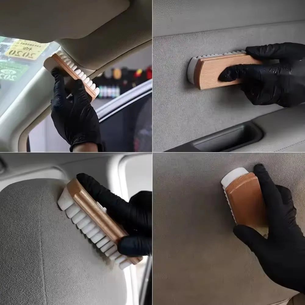 Car Interior Cleaning Brush Alcantara Suede Deerskin Plush Fabrics Beauty Care Brush Detailling Car Upholstery Clean Toosl