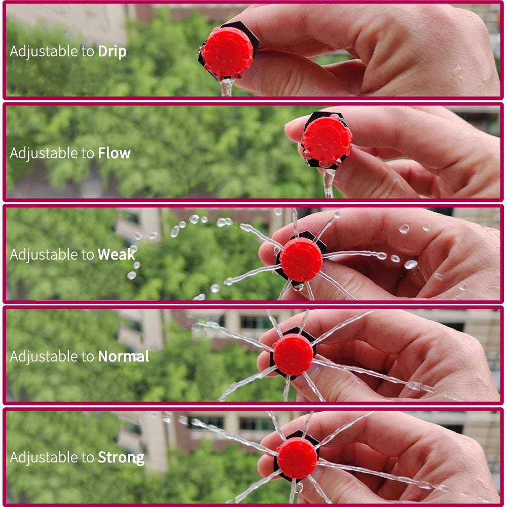 Garden 1/4'' Drip Irrigation Kit Automatic Watering System Nozzles for Farmland Bonsai Plant Flower Vegetable Greenhouse