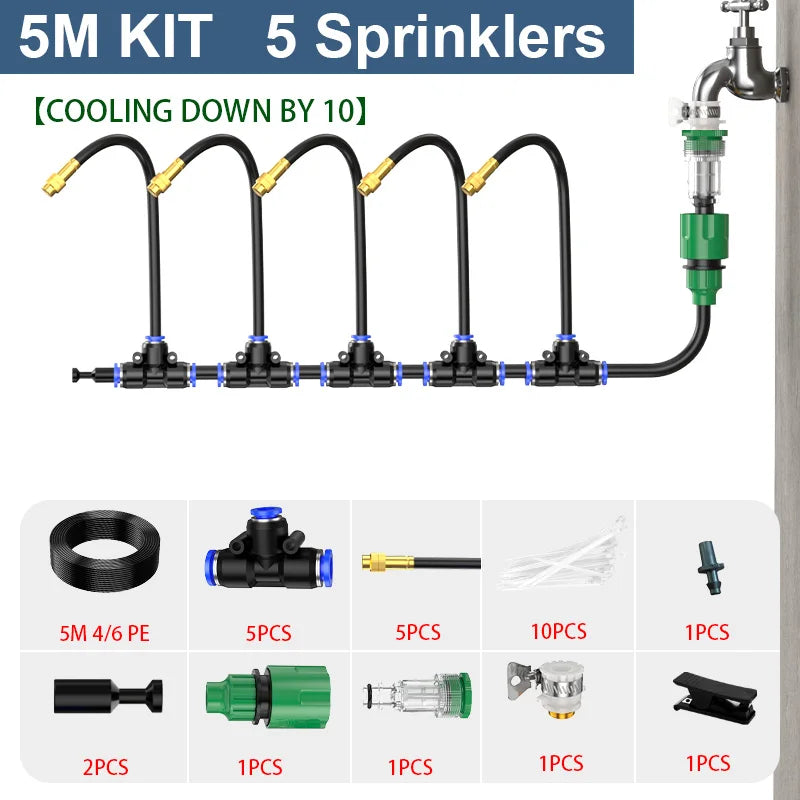 Garden Drip Irrigation Automatic Watering System Kit 1/4'' 20CM Sprinkler for Bonsai Pot Plant Flower Vegetable Greenhouse ﻿