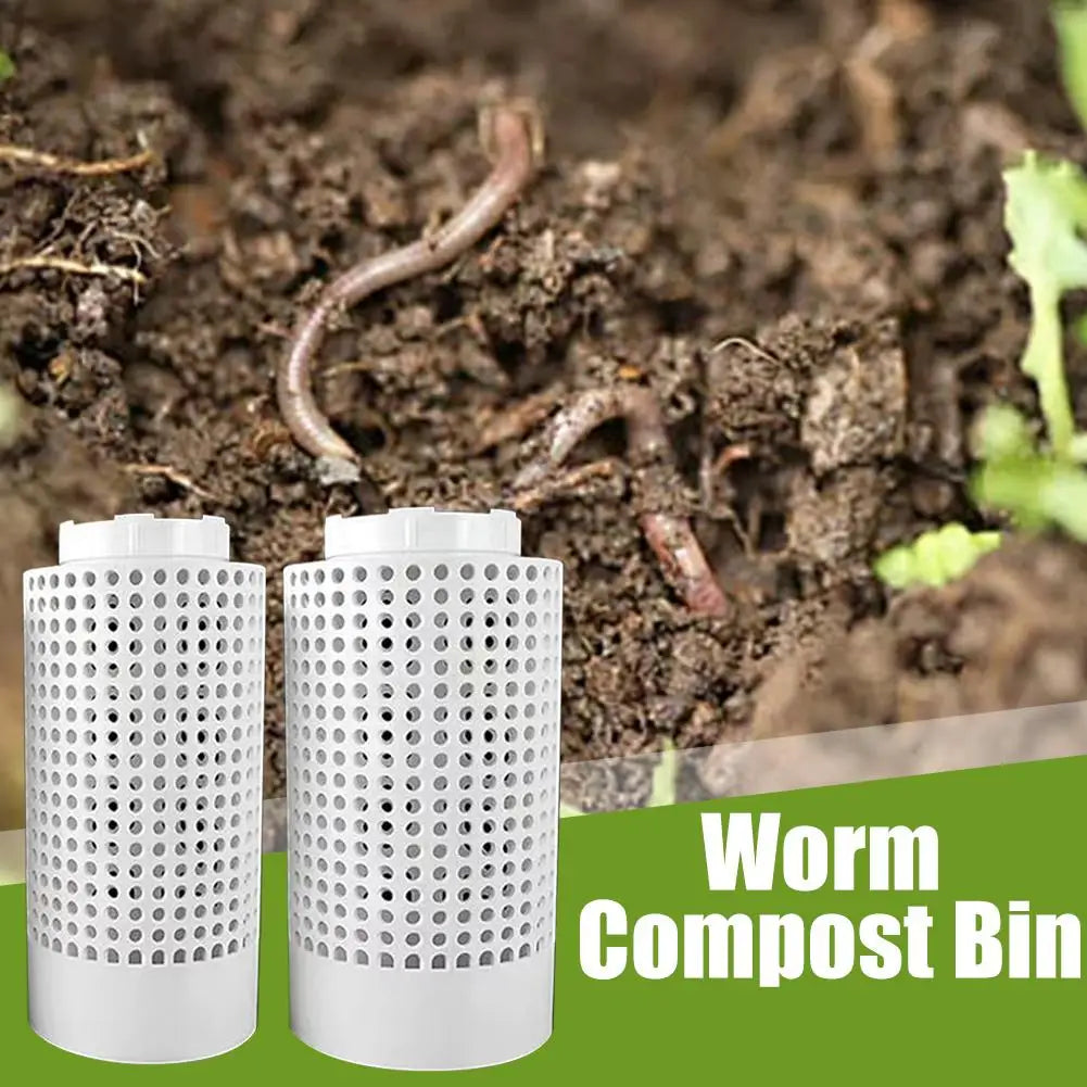 2PCS Compost Bin Outdoor, Inground Worm Farm Compost Bin Kit for Raised Garden Beds at Home, Farm Compost Bin for Garden