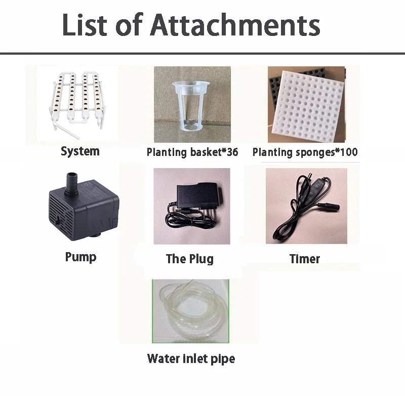 Hydroponics Growing System Kits 36 Sites U-PVC-Pipe Hydroponic Garden Soilless Cultivation Vegetables Planting Tools