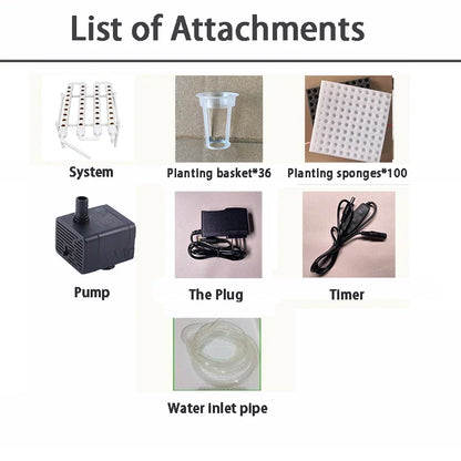 Hydroponics Growing System Kits 36 Sites U-PVC-Pipe Hydroponic Garden Soilless Cultivation Vegetables Planting Tools