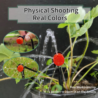 5-50M Garden Drip Irrigation Automatic Watering System Kit 1/4'' Nozzles for Bonsai Pot Plant Lawn Flower Vegetable Greenhouse