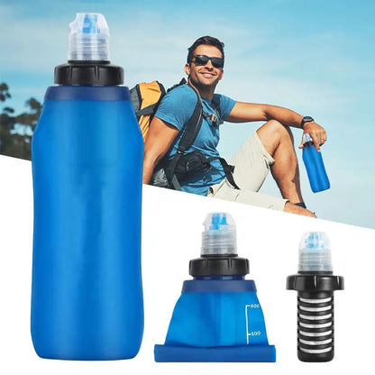 TPU Foldable Bottle Water Filter System Outdoor Portable Water Purifier Ultrafiltration Membrane Filter Field Survival Tools