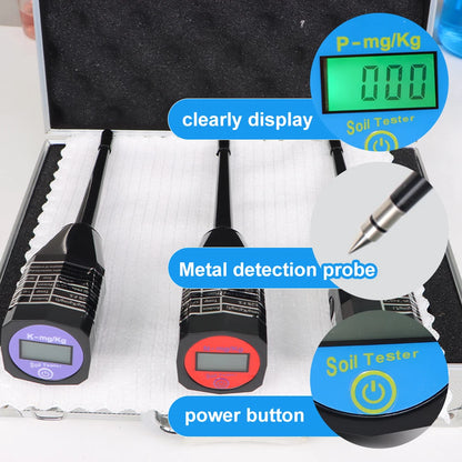 JUANJUAN Soil Test Kit Soil NPK Meter High Precision Probe Soil Analyzer Nitrogen Phosphorus Potassium Tester for Garden Plant