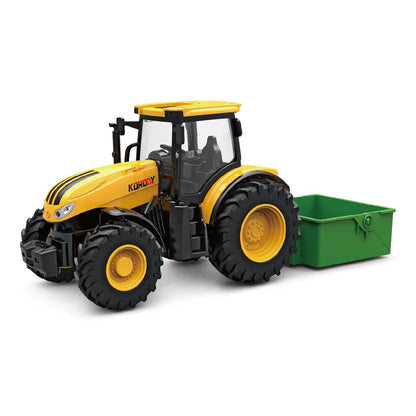 Farm Trucks Model Set 1/24 Dicast Tractor Toys for Children Sliding Agriculture Transporter Toys Engineering Farming Scene Gift