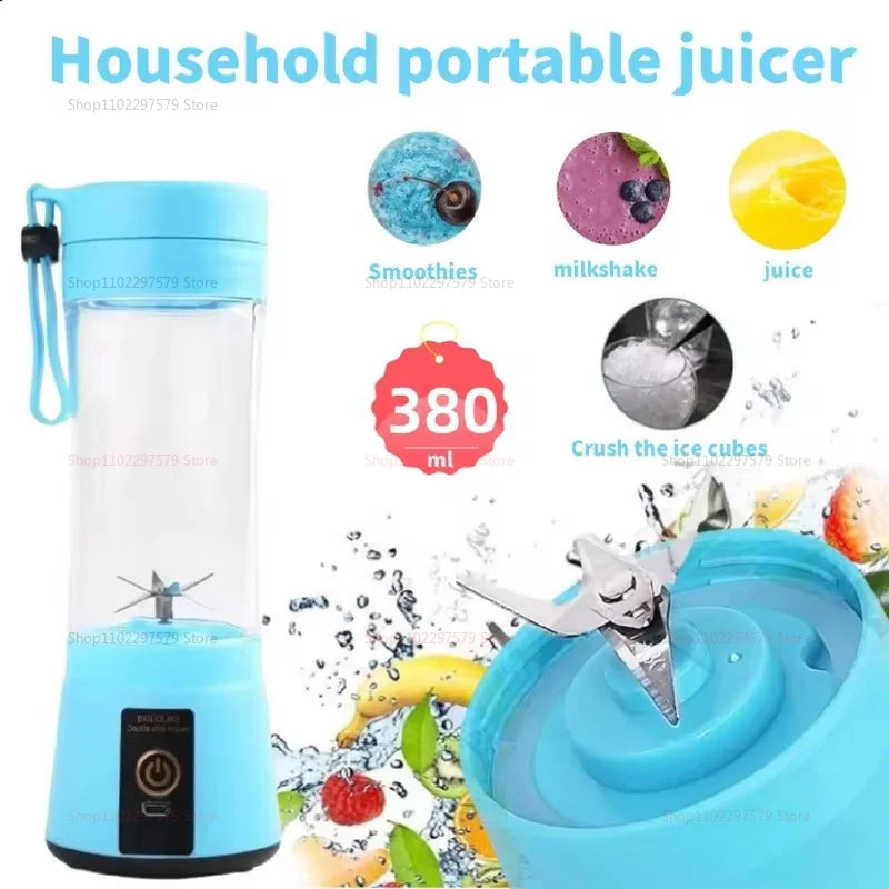 Portable Electric Juicer and Mini Blender for Fruit Smoothies and Juice Mixing Perfect for Home, Office, Travel Easy to Clean