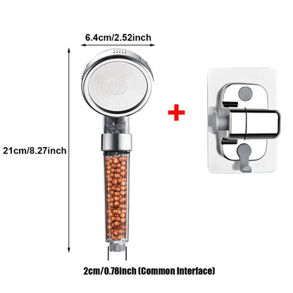 1pc Filtered Shower Head ABS High Pressure Water Saving Spray Handheld Clear Showerheads with With Filter Beads for Bathroom