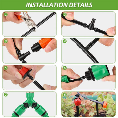 Garden Watering System 50M Drip Irrigation System Kits 4/7mm Blank Distribution Tubing Hose Automatic Irrigation Equipment