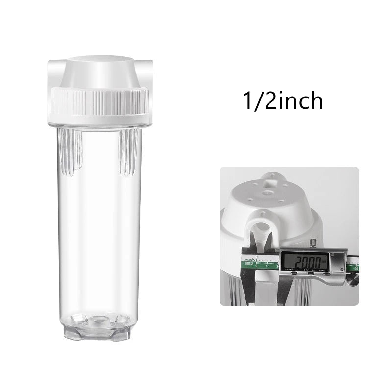 1pc 10inch Transparent Filter Bottle 1/4"1/2"3/4" Threaded Filter Shell Tap Water Prefilter Household Water Filter Accessory