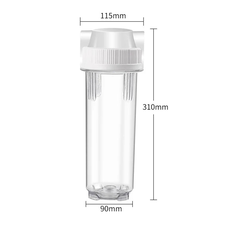 1pc 10inch Transparent Filter Bottle 1/4"1/2"3/4" Threaded Filter Shell Tap Water Prefilter Household Water Filter Accessory
