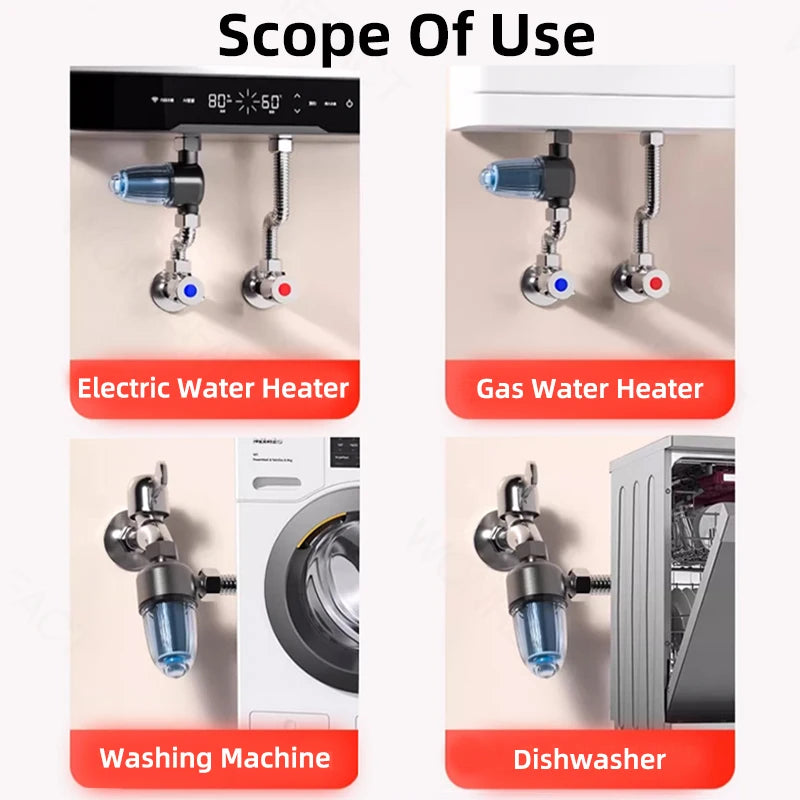 Bathroom Stainless Steel Water Heater Filter Filter Element Can Be Cleaned Brass Front Prefilter Detachable Filter Cartridge