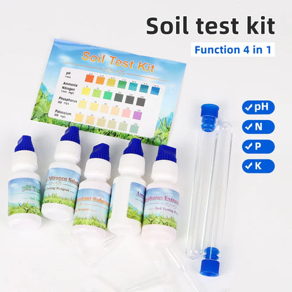 Soil Test Kit PH Ammonia Nitrogen Phosphorus Potassium Reagent Solution NPK Fertility Detection For Garden Farm Agriculture