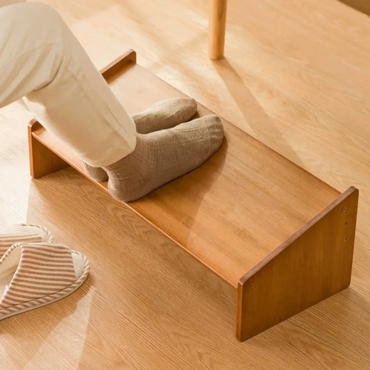 Office Footstool Bathroom Footstool Bamboo Product Sloping Small and Flexible Large Stool Adjustable Foot Pedal Under The Table