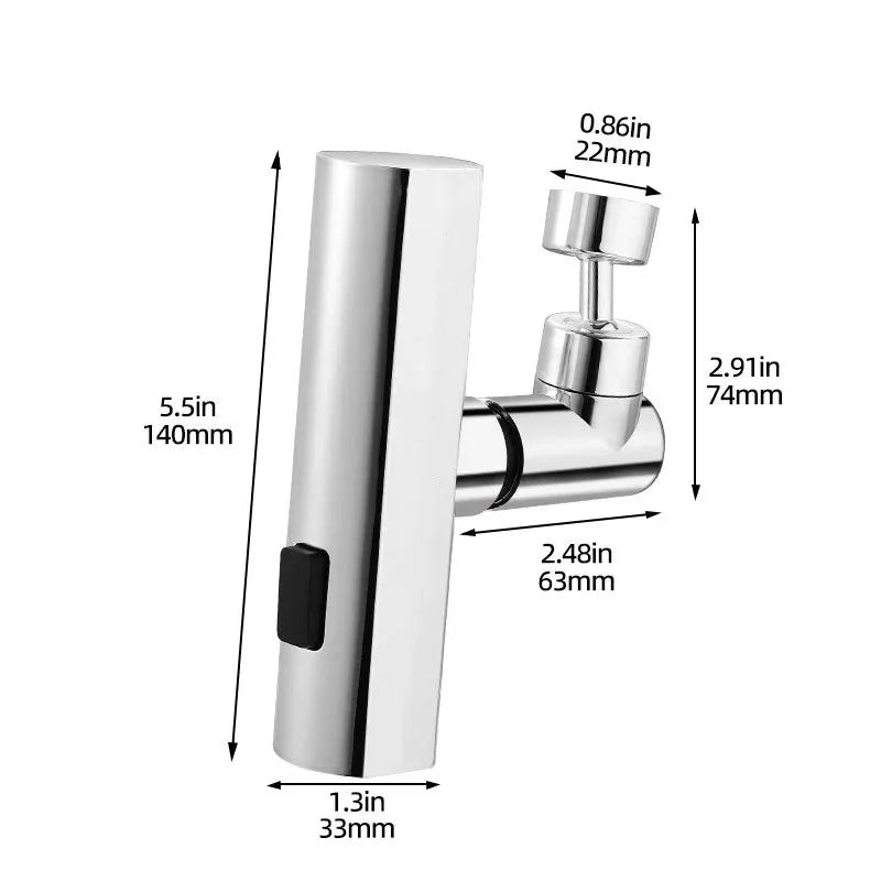 Universal Swivel Kitchen Faucet with Splash-Proof Waterfall Nozzle - Three-Mode Extension Sink Multi-Function