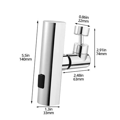 Universal Swivel Kitchen Faucet with Splash-Proof Waterfall Nozzle - Three-Mode Extension Sink Multi-Function